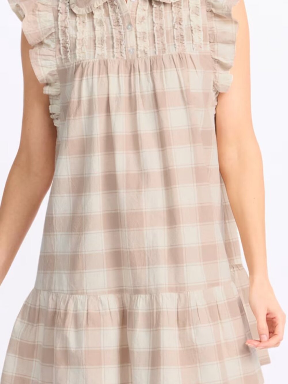 Flutter Sleeve Collared Mini Dress - Picture 2 of 4